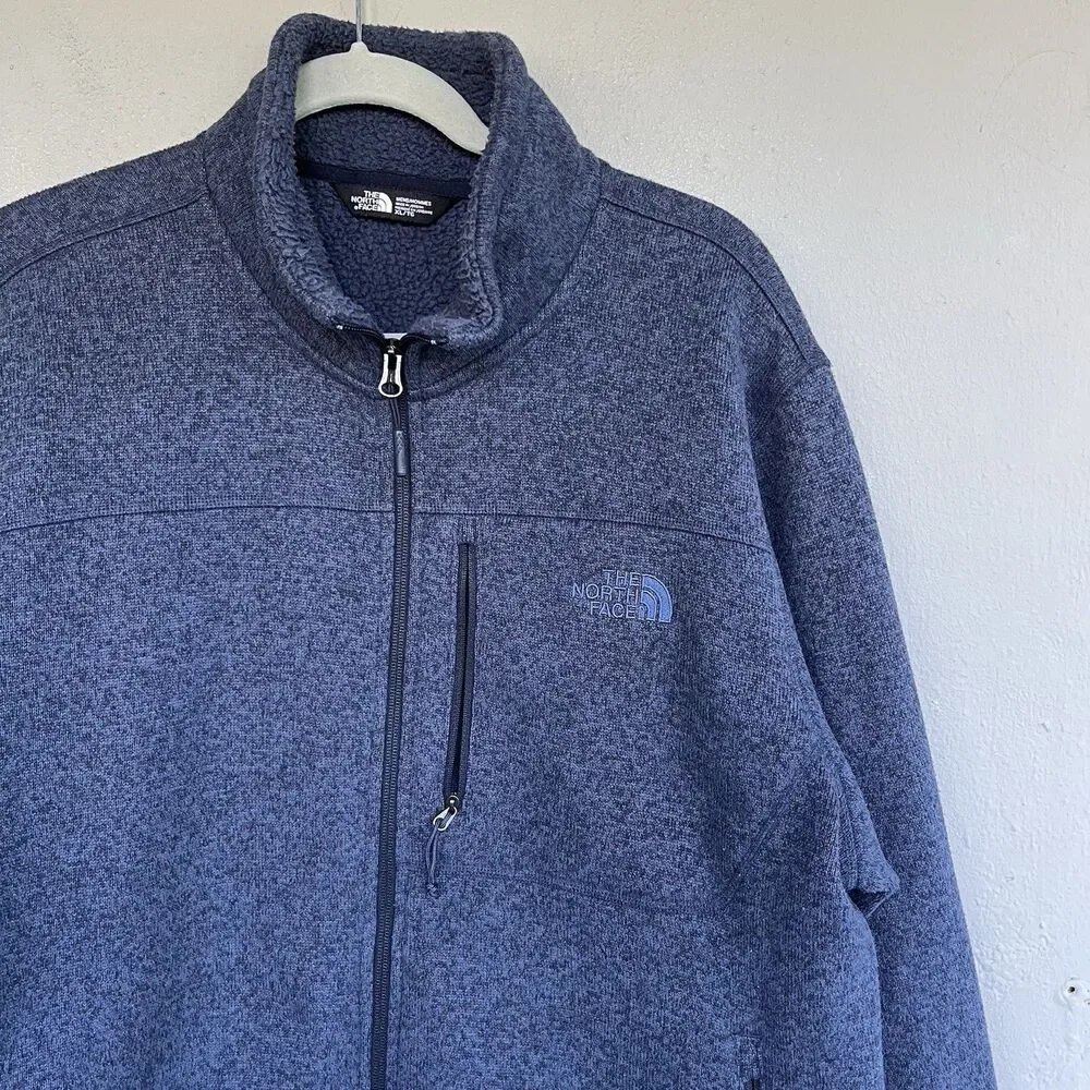 The North Face Fleece Jacket Mens XL Blue Full Zip High Pile Outdoor Hiking Soft